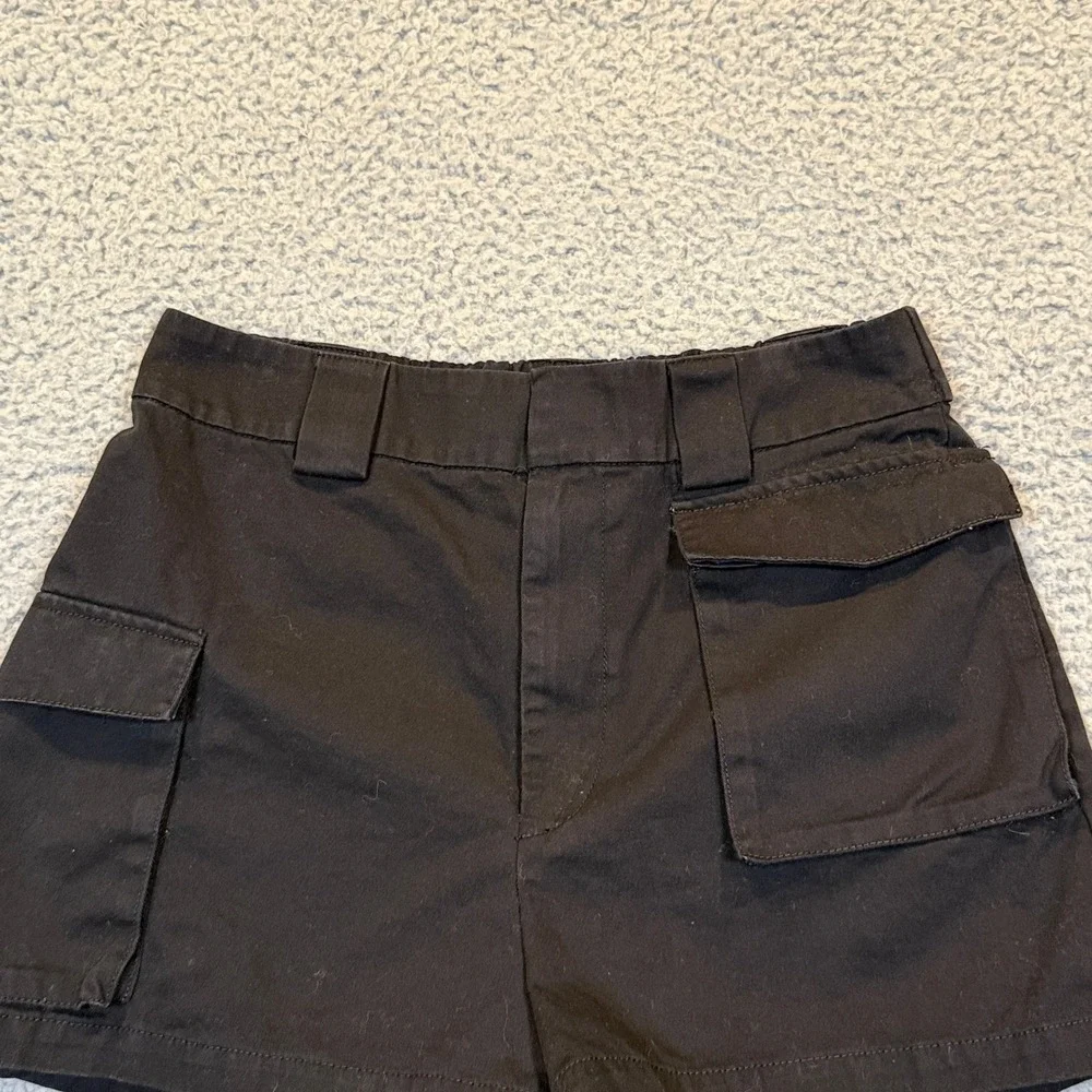 Tna Cargo Shorts Women Large Black Cotton Utility Streetwear Gorpcore High Rise
